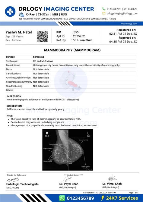 mammography biweekely compression test|mammogram report examples.